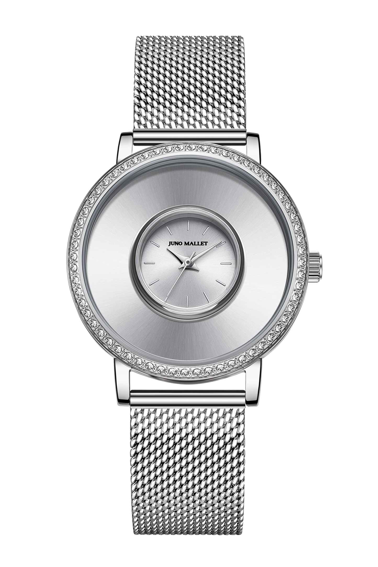 水晶活潑小盒手錶|女士銀色極簡主義手錶，帶秘密挂墜盒以存儲魅力