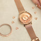 Crystal Lively Locket Watch | Rose Gold Minimalist Watch with DIY Floating Charms | Arrow of Loves