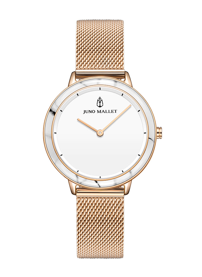 APOLLO 女士 36 毫米金色調簡約手鍊手錶，帶可變表圈