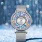 Crystal Lively Locket Watch | Silver Minimalist Watch with DIY Charms | Floating Rhinestones