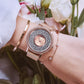 水晶活潑小盒手錶|玫瑰金極簡腕錶，盡顯藝術魅力|銀手雕花