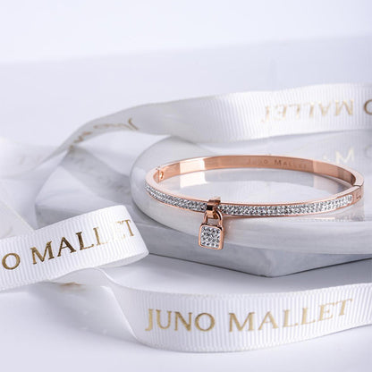 7'' Crystal Bangle Belt Bracelet JUNO MALLET Rose Gold Women's Watch Accessory