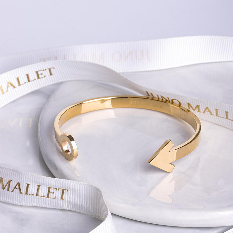 7.5'' Open Bangle Bracelet JUNO MALLET Gold Tone Women's Watch Accessory