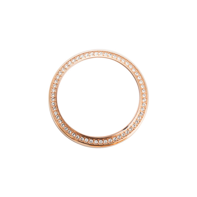 MULLER VAN Women 36mm Gold Tone Minimalist Bracelet Watch with Changeable Bezels