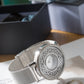 水晶活潑小盒手錶|銀色極簡主義手錶具有藝術魅力|手工雕刻花