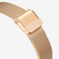 VOLAKAS Women 36mm Gold Tone Minimalist Bracelet Watch with Changeable Bezels