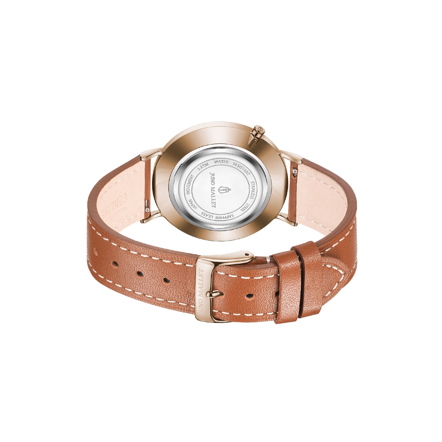 Thomas / Classic Bracelet Watch / Cream White / Light Brown / Rose Gold / 40mm