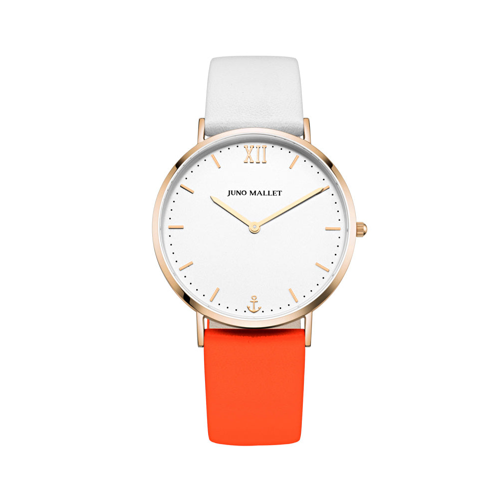 CLASH / 深胡蘿蔔橙 / 白色 / 36mm / 女士手鍊腕錶