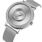 Crystal Lively Locket Watch | Ladies' Silver-Tone Minimalist Watch + DIY Floating Charms | Pet Animal Series
