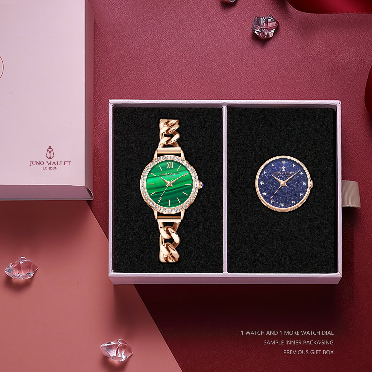 Malachite Rose Gold Inspiration Watch with the 2nd Watch Dial